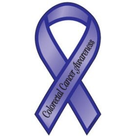 Colorectal Cancer Awareness Ribbon.