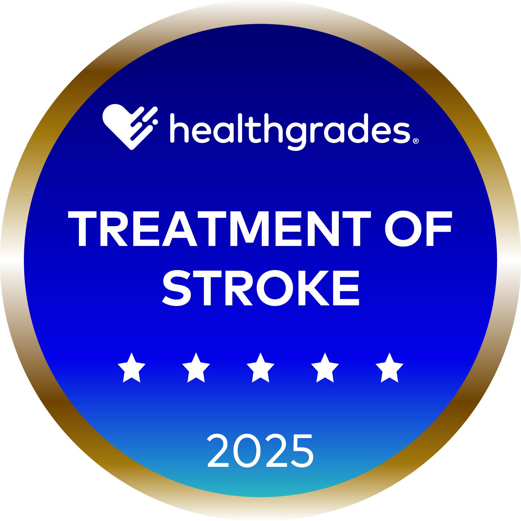 2025 Healthgrades Five-Star Treatment of Stroke Seal